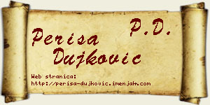 Periša Dujković vizit kartica